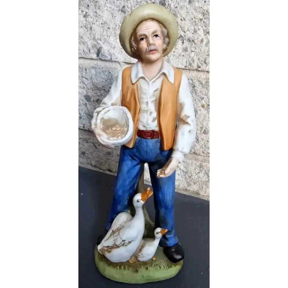 Homco Old Man Woman Duck Farmers #1426/1420 Figurines Chicken 8